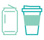 Illustrated icons - beverage can and coffee cup