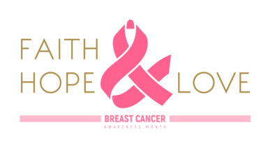 breast cancer awareness, faith, hope, love