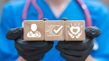 medical blocks held by nurse