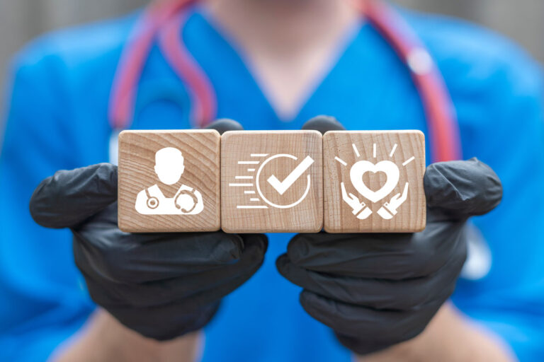 medical blocks held by nurse