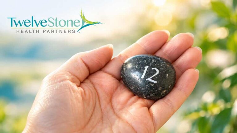 A TwelveStone stone held in hand